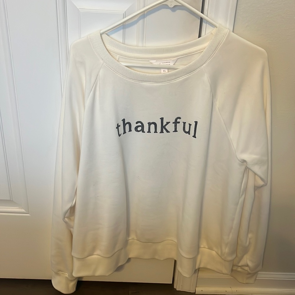Lauren Conrad soft crème color crewneck